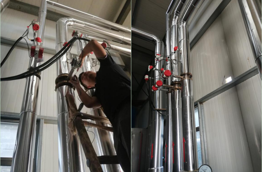 米科售后工程師在現場調試渦街流量計 米科售后工程師在現場調試渦街流量計